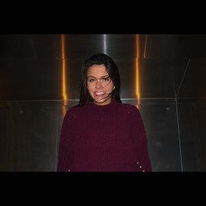 Burgundy mock neck sweater